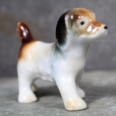 BEAGLE LOVERS! | Tri-Color Beagle Figurine | Beagle Puppy | Small Figurine | Circa 1950s/60s 