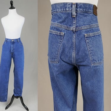 90s LL Bean Jeans - 32" waist - Blue Cotton Denim Pants - Vintage 1990s - 32.5" inseam Tall 