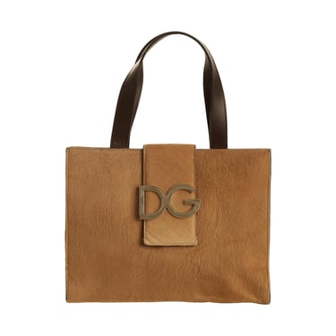 Dolce &amp; Gabbana Brown Calf Hair Shoulder Bag