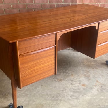 Svend a. Madsen Executive Teak Desk with Bookcase for Sigurd Hansen 