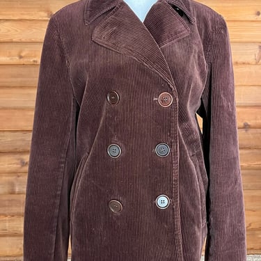 Jones of NY Chocolate Brown Double Breasted Coat Size M 