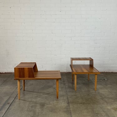 Rosewood and walnut side tables - pair - On Sale 