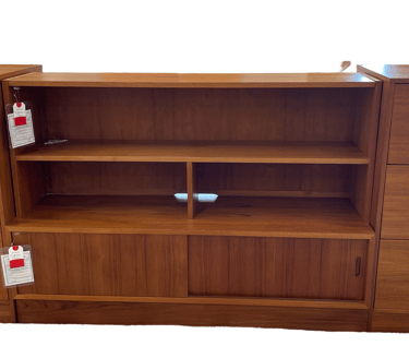 Teak Veneer File Cabinet (2)<br />3 Drawers<br />W 15.75 x D 21 x H 34