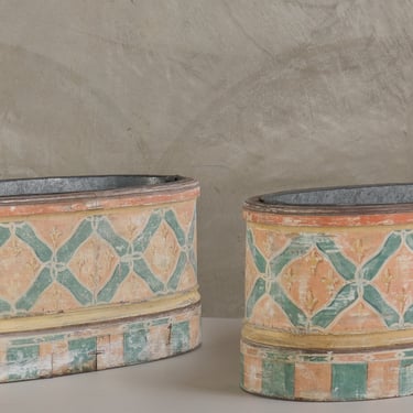ITALIAN PAINTED WOOD PLANTER(s), 19TH C