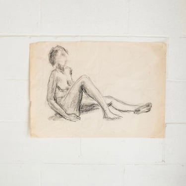vintage french nude sketch