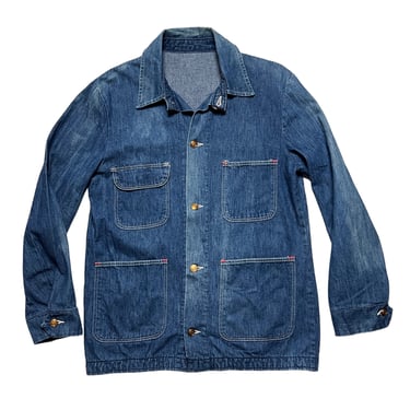 Vintage 1960s WRANGLER Blue Bell Denim Chore Jacket ~ size 38 ~ Work Coat ~ Farm / Barn ~ Sanforized ~ Faded 