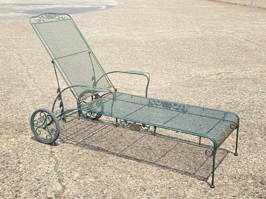 Meadowcraft dogwood wrought 2025 iron chaise lounge