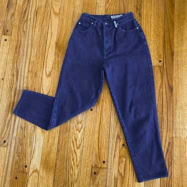 80s/90s Sasson Dark Indigo Blue High Waisted Denim Jeans | Small/Medium 28" Waist x  27" Inseam 