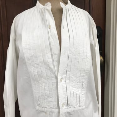 Edwardian Mens Shirt, Wilson Bros, Formal White Dress Shirt, Original Label, Edwardian Formal Wear, Period Clothing 
