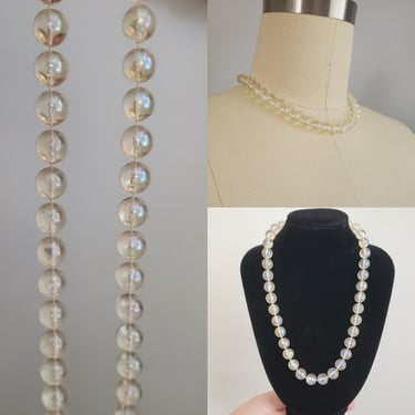 50s/60s Iridescent Acrylic Beaded Choker - Midcentury Jewelry - Midcentury Accessories 