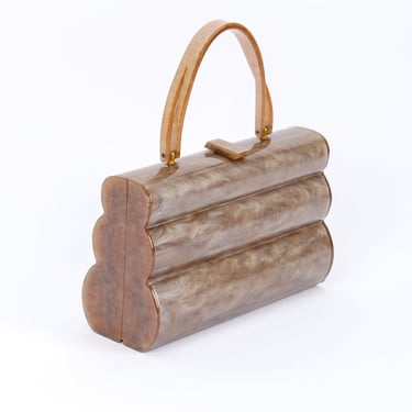 Ribbed Pearlescent Lucite Case Bag