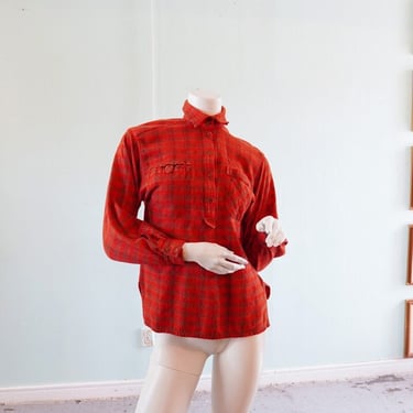 1980s Escada fitted wool blend flannel top 