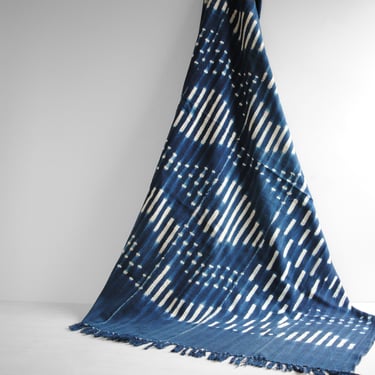 Vintage African Indigo Textile Blanket or Fabric 60