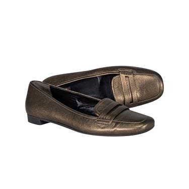 Prada - Bronze Brown Leather Loafers Sz 7.5