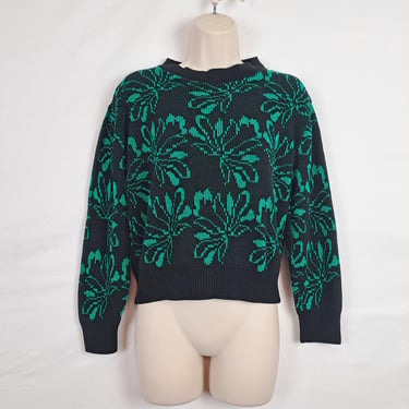 Vintage 80s Black & Green Sweater 