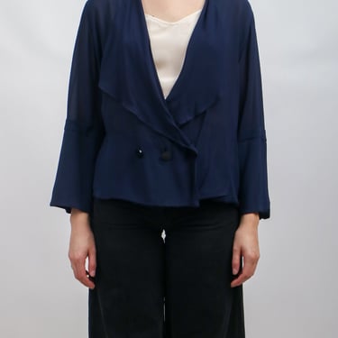 Late 1920s/Early1930s Lightweight Navy Blue Chiffon Blazer