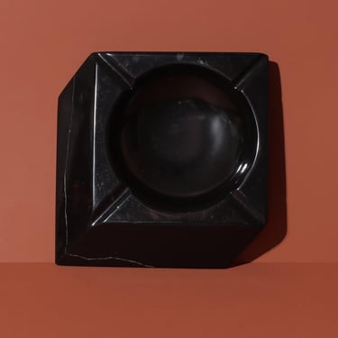 Geometric Design Ashtray, Black Marble Ashtray, 