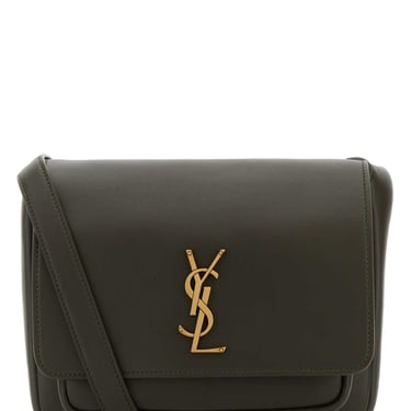 Saint Laurent Women Bottle Green Leather Niki Crossbody Bag