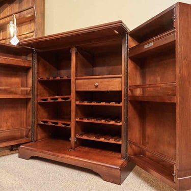 Herman Miller Bar Cabinet  Cherry 2 Door With Storage On Casters