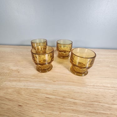 Set of 4 Amber Drinking Glasses 