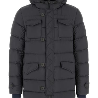 Herno Men Dark Grey Nylon Down Jacket