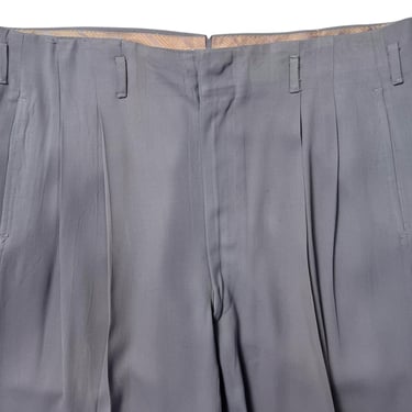 Vintage 1950s Rayon Gabardine Drop Loop Pants ~ 36.5 Waist ~ Hollywood ~ Rockabilly / VLV ~ Atomic ~ 50s Trousers ~ Gab 