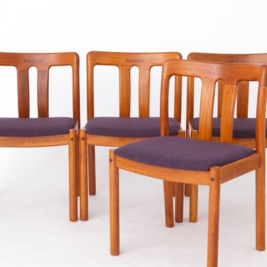 Set of 4 teak vintage chairs, 1960s, by Uldum, Denmark 