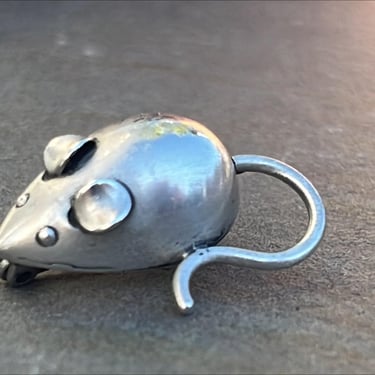 Small Sterling Silver Mouse Brooch / Pin by Beau 