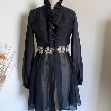 Vintage 60's Sheer Hostess Jacket, XS S 