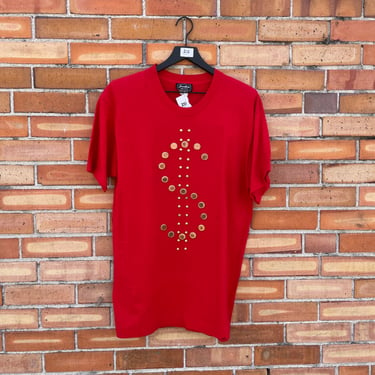 vintage 90s red penny money sign single stitch tee / osfm one size fits most 