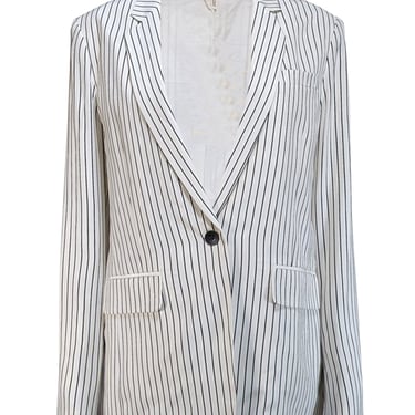 Rag & Bone - White & Black Striped Silk Blazer Sz 12