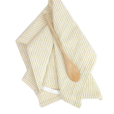 Yellow Striped Linen Towel 