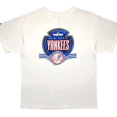 Vintage 2003 Adidas New York Yankees Baseball 100th Anniversary Double Sided Graphic T-Shirt Size Medium/Large 