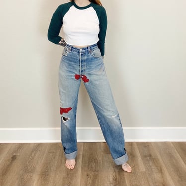 Levi's 501xx Patchwork Distressed Jeans / Size 31 