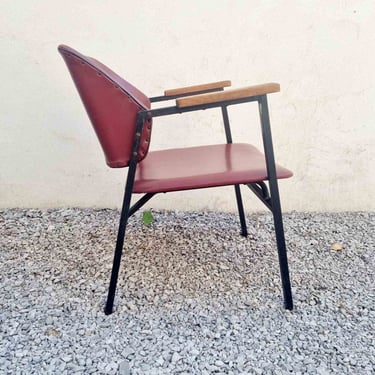 Mid Century Modern Easy Chair / Design Niko Kralj / Stol Kamnik / Vintage Lounge Armchair / Dark Red / Shell Armchair / Yugoslavia / '60s 
