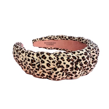 Sample Sale Braided Leopard Print Headband