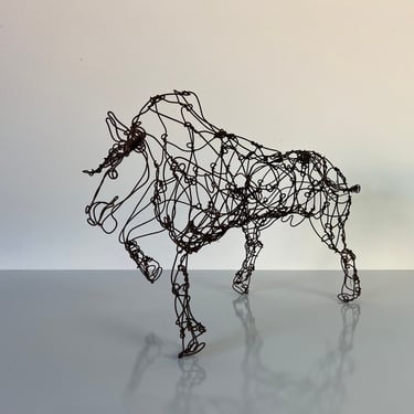 Vintage Wire Bull Sculpture 
