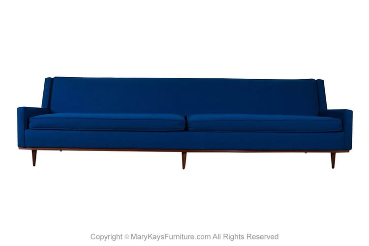 Milo Baughman for Thayer Coggin style Mid-Century Blue Sofa 