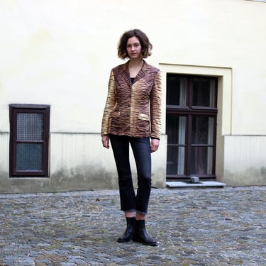 Moschino Jeans Tiger print blazer. Animal Print 90s Blazer 