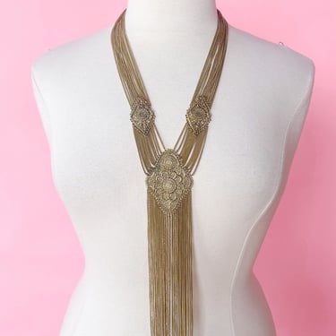 Vintage Multi-Chain Fringe Necklace