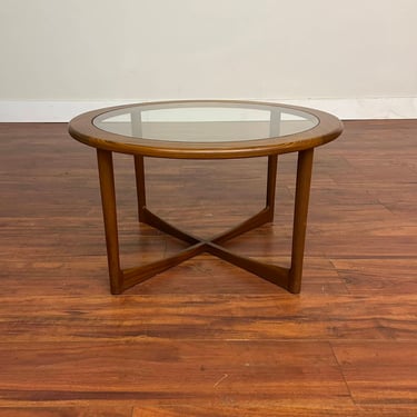 A.H. McIntosh Round Teak & Glass Coffee Table