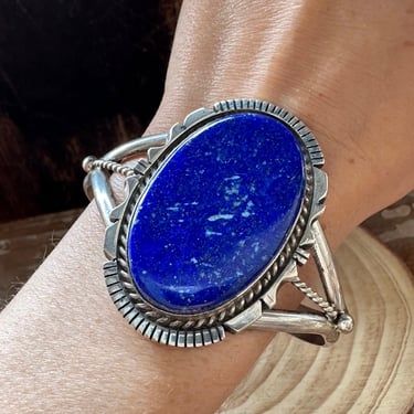 LOVELY LAPIS LAZULI Cuff 52g | Eddie Secatero | Lapis and Silver Bracelet | Navajo Jewelry | Sterling Silver cuff 