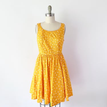 SIZE 6 Moulinette Soeurs Sweet Enticement Dress / Twee Anthropologie Y2K / Yellow Colorway Marigold Shirt Dress 
