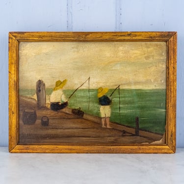 Vintage Oil Painting La Pêche