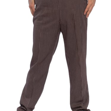 1950S Brown  Grey Wool/Cotton Rare Men's H Bar C Victorian Gunslinger Western Pants Xl 