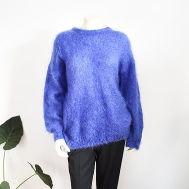 1980s Blue Mohair Sweater - L 