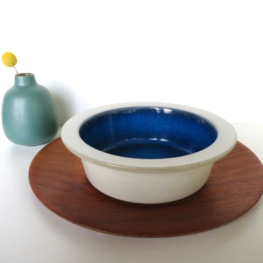 Vintage Heath Ceramics 7 1/4" Bowl in Opal Blue Moonstone, #420 Heath Rim Line Nesting Baker 