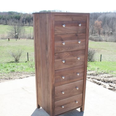 X6610b *Hardwood Chest with 6 Inset Drawers, flat sides, 24