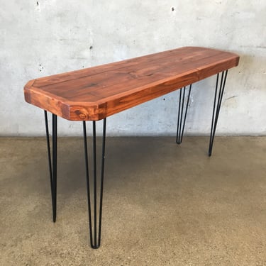 Reclaimed Wood Console Table with Hairpin Legs
