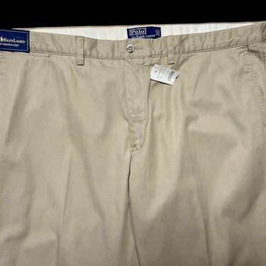 New w/ Tags ~ Vintage 1990s POLO RALPH LAUREN Preston Pant Chinos / Pants ~ 42 Waist ~ Flat Front Trousers ~ Big & Tall 